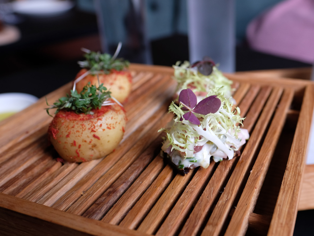 En sering af hapserne hos Restaurant Basso ved Domkirken i Aarhus C.