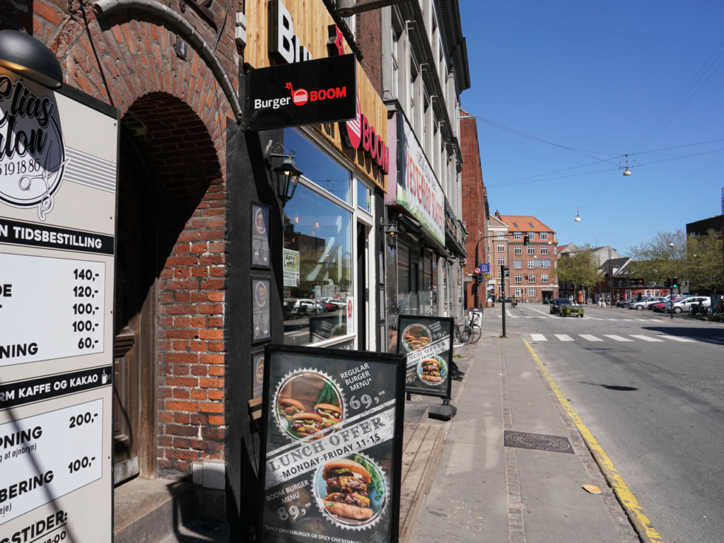 Burger BOOM ved Vesterbro Torv i Aarhus