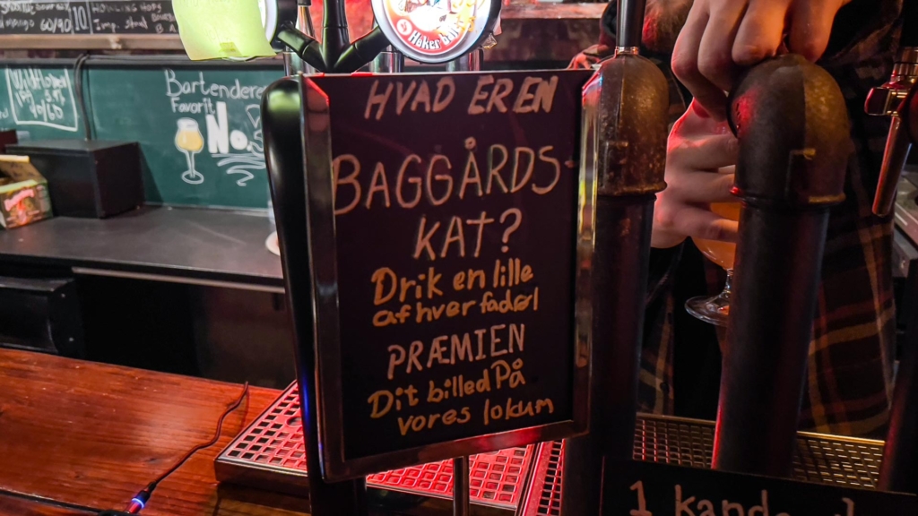 Et af &oslash;lskiltene hos Erlings Jazz- og &Oslash;lbar