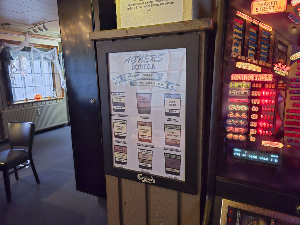 Udvalgte drinks hos Agners Bodega i M&oslash;llevangen