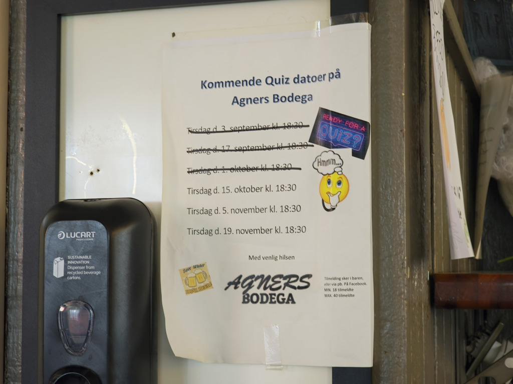 Quiz hos Agners Bodega i M&oslash;llevangen