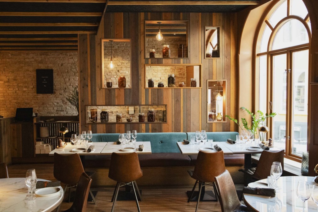 Inspirationen til inretningen er moderne italiensk.